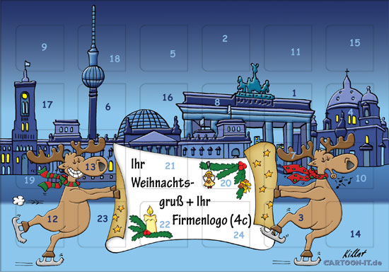 Berlin Sykline mit Elchen