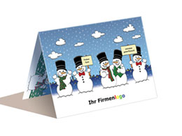 Weihnachtskarte Schneemann-Team