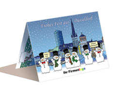 Weihnachtskarte D�sseldorf Schneem�nner