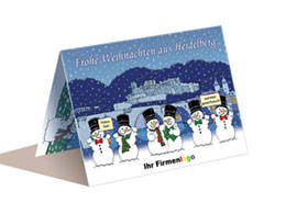 Weihnachtskarte (A6) Heidelberg Schneemann