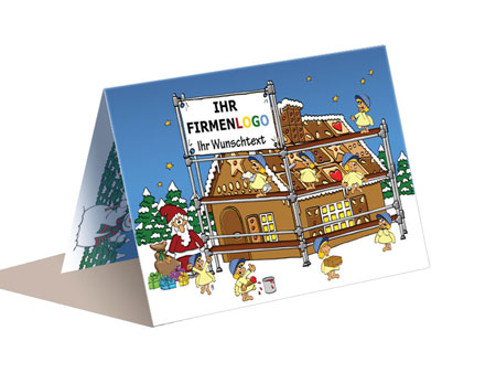 Weihnachtskarte Ger�stbau Handwerk, cartoon-IT.de