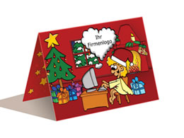 Weihnachtskarte Engel Computer, EDV