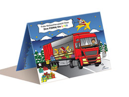 Weihnachtskarte Spedition LKW