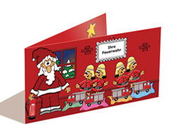 Weihnachtskarte Feuerwehr