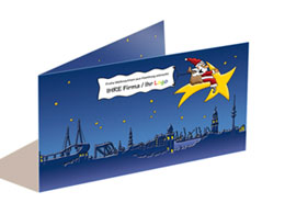 Weihnachtskarte Hamburg Skyline