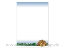 Weihnachtsbriefpapier Knusperhaus
