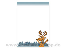 Weihnachtsbriefpapier Elch