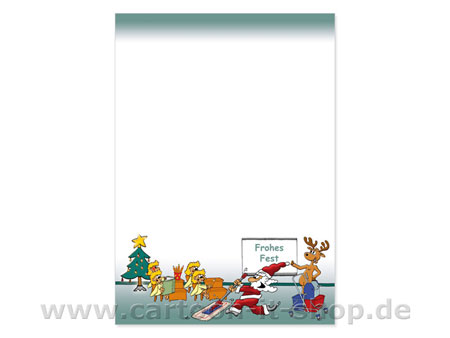 Weihnachtsbriefpapier Wischmob B�roreinigung
