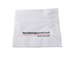 Cocktailserviette mit Logo 1/4-Falz