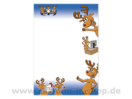 Weihnachtsbriefpapier Elche