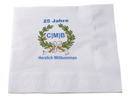 Serviette mit Logo 1/4-Falz