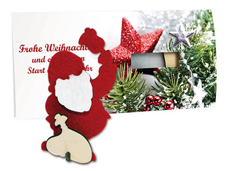 Steckfiguren Weihnachtskarten Weihnachtsmann