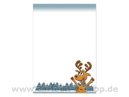 Weihnachtsbriefpapier Elch