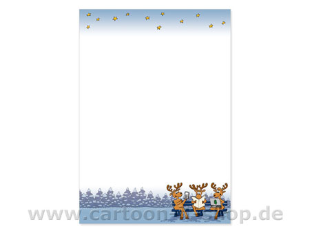 Weihnachtsbriefpapier Elche Multimedia