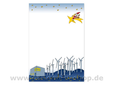 Weihnachtsbriefpapier Windkraft