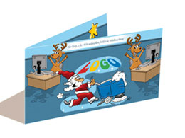 Weihnachtskarte B�roreinigung, Putzkolonne
