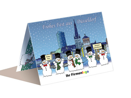 Weihnachtskarte D�sseldorf Schneem�nner