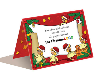 Weihnachtskarte Engel Banderole