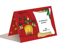 Weihnachtskarte Kamin bestellen