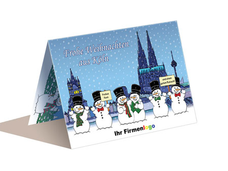 Weihnachtskarte (A6) K�ln Schneemann