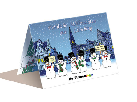 Weihnachtskarte (A6) L�neburg Schneemann