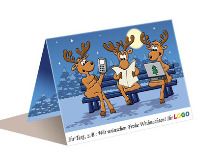 Weihnachtskarte Multimedia (Handy, Laptop, Zeitung)