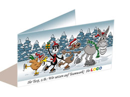 Weihnachtskarte Teamwork