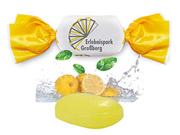 Zitronen Bonbons mit Logo