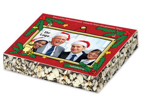 Weihnachtskuchen mit Mitarbeiter-Foto bestellen