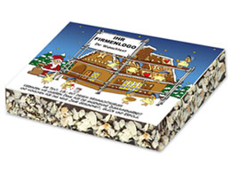 Weihnachtskuchen Werbegeschenk Ger�stbau mit Firmenlogo