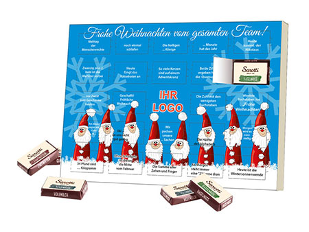 R�tsel-Adventskalender mit Schokolade